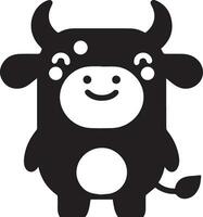 minimal funny cow flat character vector silhouette, silhouette, black color, white background 13