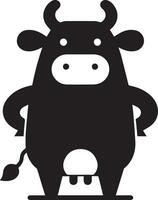 minimal funny cow flat character vector silhouette, silhouette, black color, white background 8