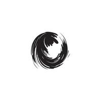 Brush circles round shape Stock black color design. vector