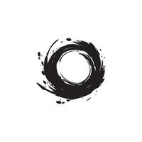 Brush circles round shape Stock black color design. vector