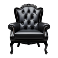 AI generated Black Royal Armchair Isolated on Transparent Background png