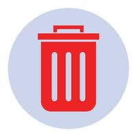 Trash can red color icon and Delete sign vector design.