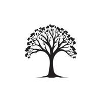 Black Tree icon isolated on white background. Vector Illustration.