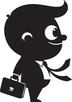 minimal funny carton business man vector silhouette, black color silhouette, white background 8