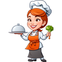 AI generated Female chef cartoon. AI Generative png