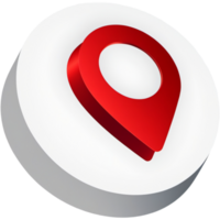ai generado icono mapa ubicación rojo color logo. ai generativo png