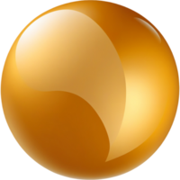 AI generated Glossy round golden sphere. AI Generative png