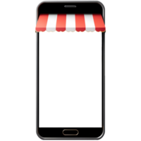 AI generated Cellphone with roof decoration in display case. AI Generative png