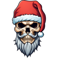 AI generated Skull santa cartoon shirt design. AI Generative png