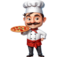 ai generado Maestro cocinero Pizza dibujos animados. ai generativo png