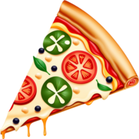 AI generated Pizza triangle slice icon. AI Generative png