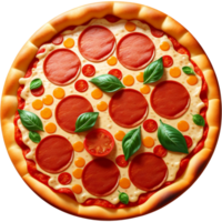 AI generated Realistic fresh round pizza. AI Generative png