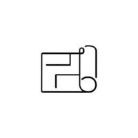 Blueprint Line Style Icon Design vector