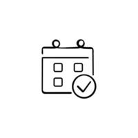 calendario cheque línea estilo icono diseño vector
