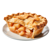 AI generated Slate plate with piece of delicious apple pie png