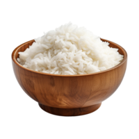 ai generado jazmín arroz servido en un de madera plato png