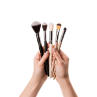 AI generated Makeup Brushes Arrangement png