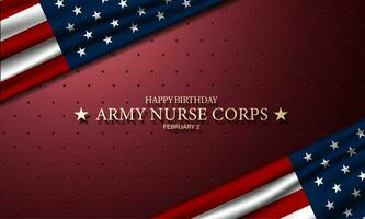 Army Nurse Corps Birthday February 2 Background Vector Illustration