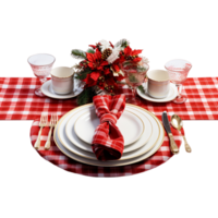 AI generated Beautiful holiday placemats festive crockery png