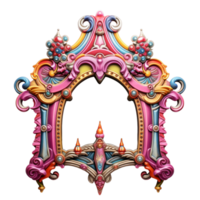 AI generated Ornate Decorative Frame with Mirror png