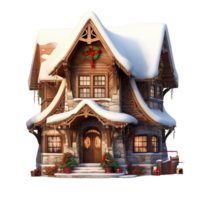 AI generated Watercolor Cute Christmas House png