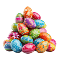 AI generated Brightly colored easter eggs png