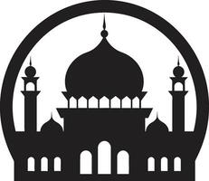 Tranquil Towers Mosque Icon Vector Serene Structure Emblematic Mosque Icon