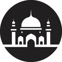 Sanctified Structure Mosque Icon Vector Divine Domain Emblematic Mosque Icon