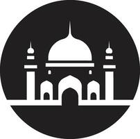 Sanctified Structure Mosque Icon Vector Divine Domain Emblematic Mosque Icon