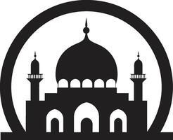 Spiritual Spire Mosque Logo Vector Hallowed Heights Iconic Mosque Emblem