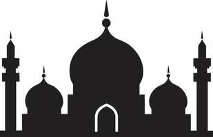Serene Sanctuary Emblematic Mosque Icon Spiritual Spire Mosque Logo Vector