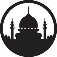 Serene Sanctuary Mosque Logo Design Divine Architecture Mosque Iconic Emblem vector