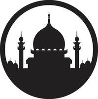 Serene Sanctuary Mosque Logo Design Divine Architecture Mosque Iconic Emblem vector