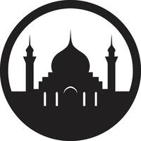Ethereal Enclave Mosque Icon Emblem Sacred Skylines Emblematic Mosque Logo vector