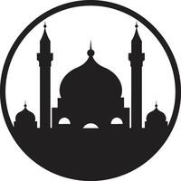 Serene Structure Emblematic Mosque Icon Sacred Silence Mosque Iconic Emblem vector