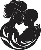 Serene Support Mother and Child Design Eternal Bond Emblem of Mothers Day vector