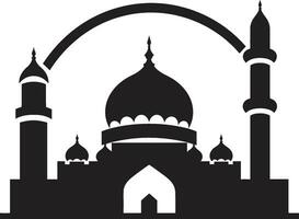 sagrado simetría emblemático mezquita icono espiritual refugio mezquita vector icono