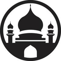 Divine Vista Iconic Mosque Design Ethereal Echo Mosque Iconic Emblem vector