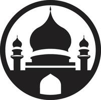 Divine Vista Iconic Mosque Design Ethereal Echo Mosque Iconic Emblem vector