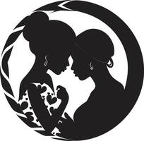 Infinite Affection Woman and Child Icon Endless Devotion Mothers Day Emblem vector