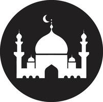 Celestial Charm Iconic Mosque Vector Tranquil Temples Emblematic Mosque Icon