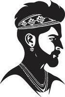 Ethnic Elegance Groom Icon Vector Maharajas Mark Wedding Man Emblem