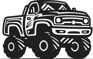 Monster Mayhem Truck Logo Emblem Beastly Rides Iconic Monster Truck vector