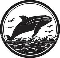 ballena canción serenata icónico ballena vector sublime oleada ballena logo diseño