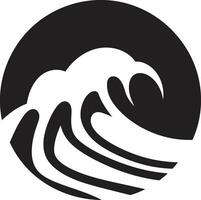 Ebb and Flow Water Wave Logo Vector Cresting Current Minimalist Wave Emblem Design