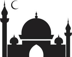 Serene Structure Emblematic Mosque Icon Sacred Silence Mosque Iconic Emblem vector