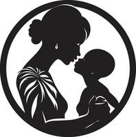 infinito afecto mujer y niño icono interminable devoción madres día emblema vector