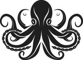 Aquatic Embrace Octopus Emblem Design Cephalopod Charm Iconic Octopus Vector