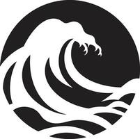 Subtle Surge Water Wave Emblem Design Ripple Rhythm Minimalist Wave Icon Vector