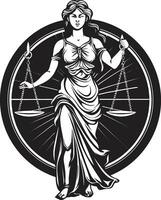 Equality Essence Lady of Justice Icon Righteous Ruler Justice Lady Logo vector